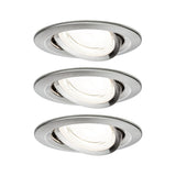 LED Einbauleuchte Nova Coin 3er-Set rund 84mm 50 Grad 3x2,8W 3x505lm 230V 4000K Eisen gebuerstet