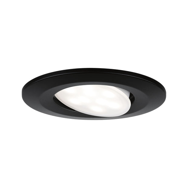 LED Einbauleuchte Calla schwenkbar IP65 rund 90mm 30 Grad 6W 500lm 230V 4000K Schwarz matt