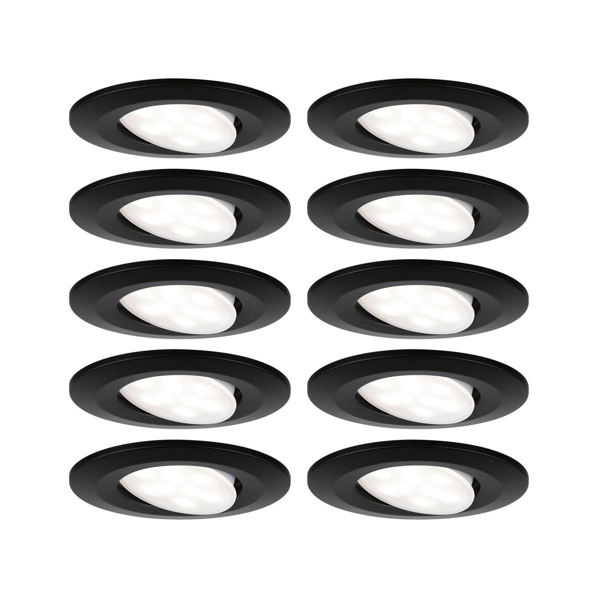 LED Einbauleuchte Calla Basisset schwenkbar IP65 rund 90mm 30 Grad 10x6W 10x500lm 230V 4000K Schwarz matt