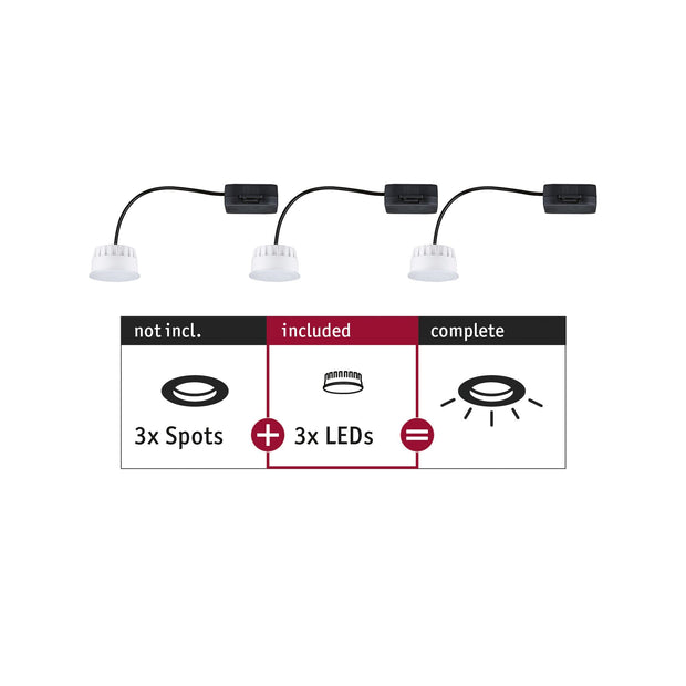 LED Modul Einbauleuchte Choose Coin 3er-Set rund 50mm Coin 3x6W 3x470lm 230V 2700K Satin
