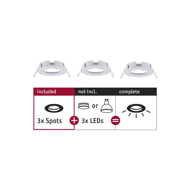 Einbauleuchte Choose Basisset starr IP44 rund 78mm max. 3x10W 230V dimmbar Weiss matt