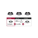 Einbauleuchte Choose Basisset starr IP44 rund 78mm max. 3x10W 230V dimmbar Schwarz matt