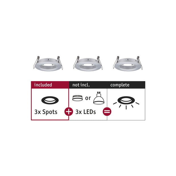 Einbauleuchte Choose Basisset starr IP44 rund 78mm max. 3x10W 230V dimmbar Alu gedreht