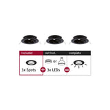 Einbauleuchte Choose Basisset schwenkbar rund 84mm 50 Grad max. 3x10W 230V dimmbar Schwarz matt