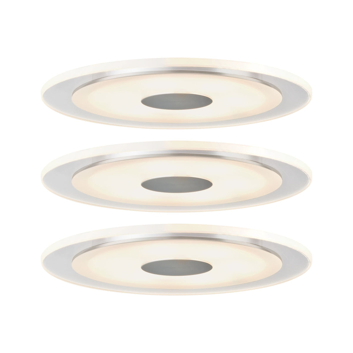 Premium LED Einbauleuchte Whirl Basisset rund 150mm 3x6,9W 3x450lm 230V 3000K Alu gedreht/Satin