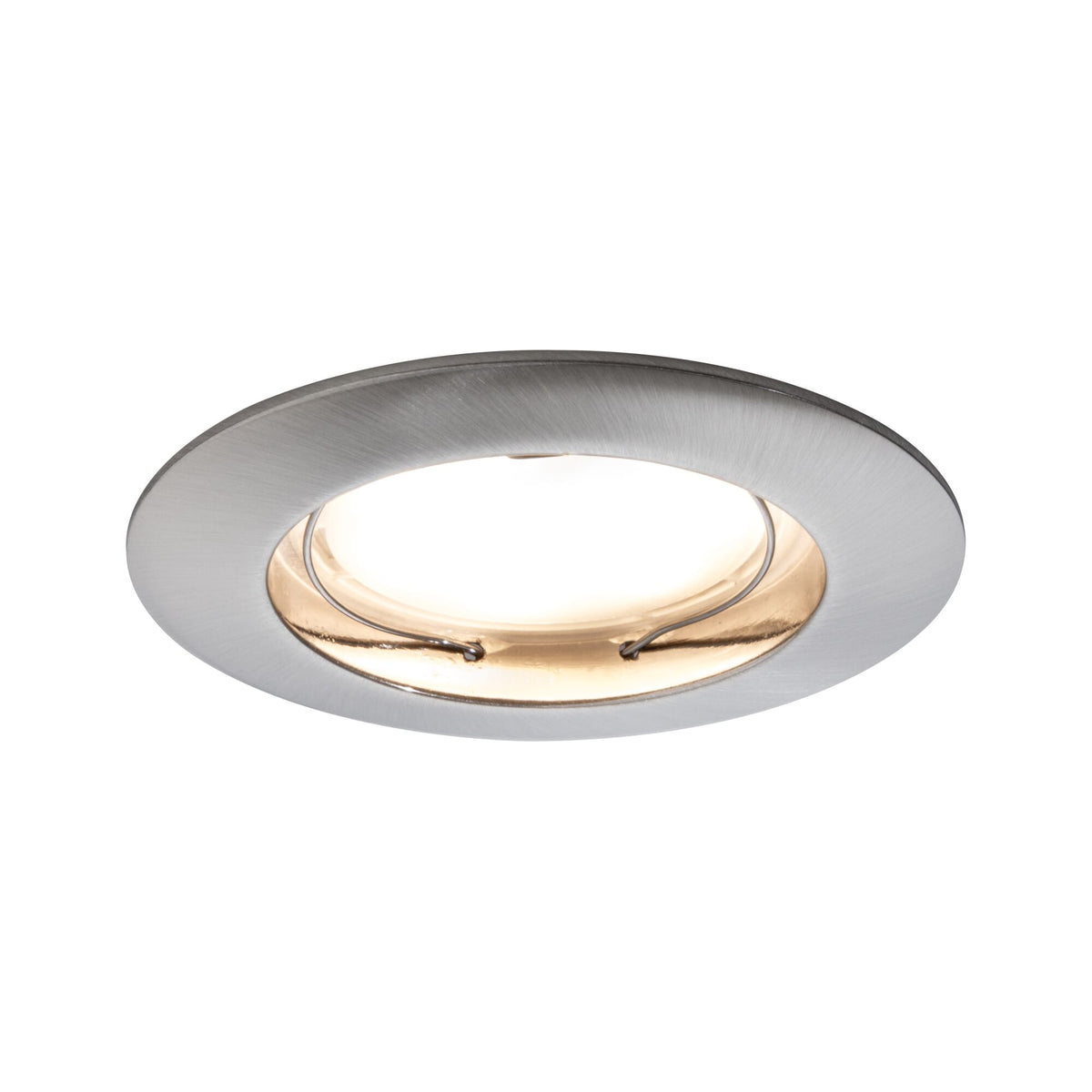 LED Einbauleuchte Warmweiss Coin IP44 rund 79mm Coin 3x6,8W 3x380lm 230V dimmbar 2700K Eisen gebuerstet/Satin