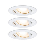 LED Einbauleuchte Nova Plus 3er-Set schwenkbar IP65 rund 93mm 30 Grad GU10 3x7W 3x460lm 230V dimmbar 2700K Weiss matt