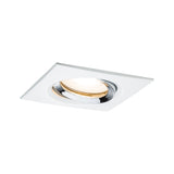 Einbauleuchte Nova Plus schwenkbar IP65 eckig 93x93mm 30 Grad GU5,3 / GU10 max. 35W 230/12V dimmbar Weiss matt/Chrom