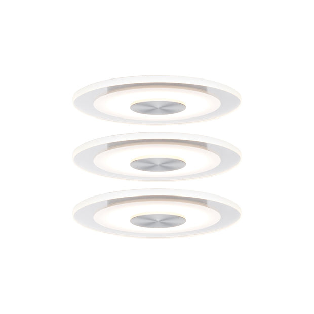 Premium LED Einbauleuchte Whirl Basisset rund 120mm 3x4,9W 3x180lm 230V dimmbar 3000K Alu gedreht/Satin