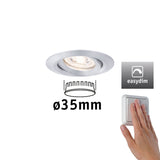 LED Einbauleuchte Easy Dim Nova Mini Plus Coin Einzelleuchte schwenkbar rund 66mm 15 Grad Coin 4,2W 300lm 230V dimmbar 2700K Alu