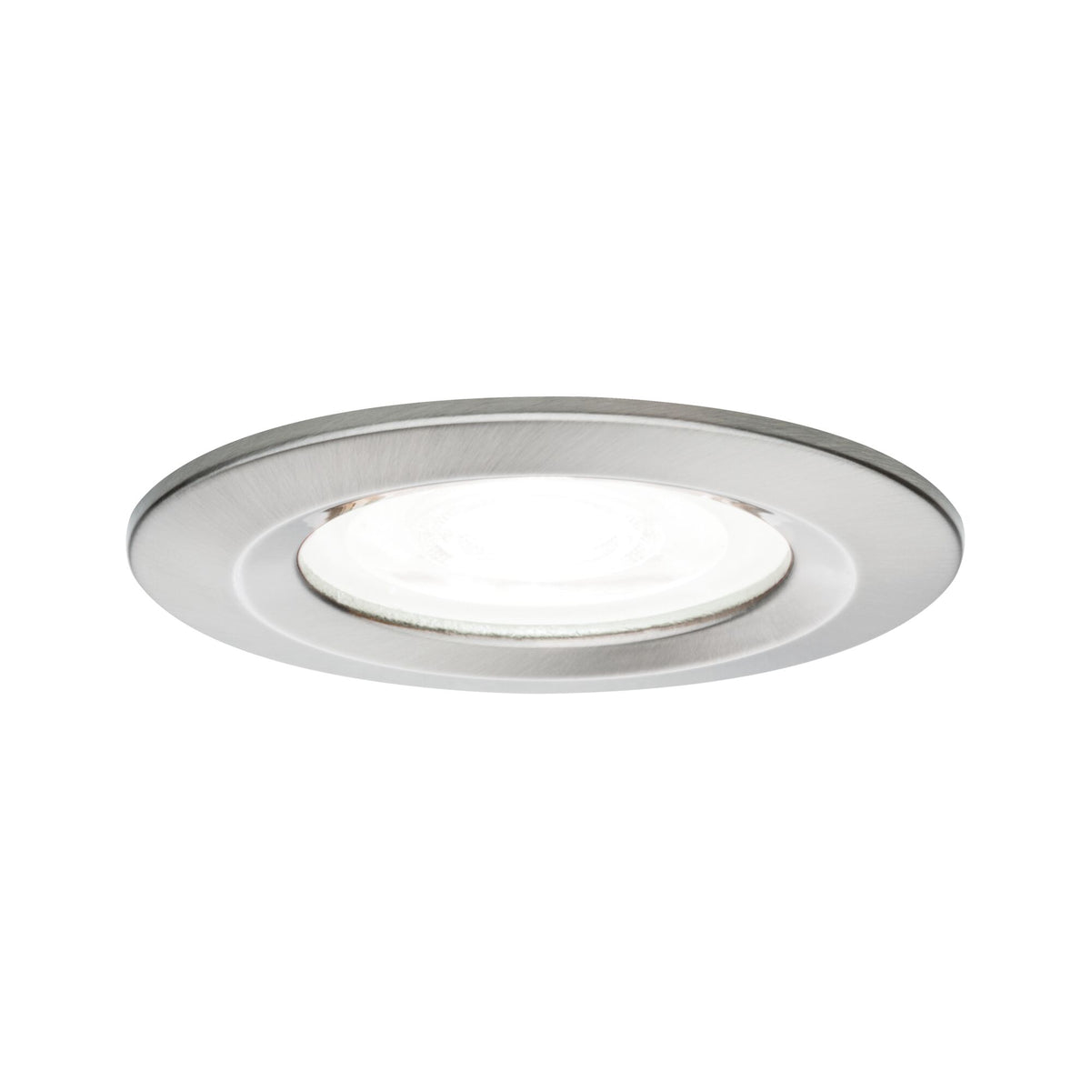 LED Einbauleuchte Nova starr IP44 rund 78mm GU10 6,5W 470lm 230V 4000K Eisen gebuerstet