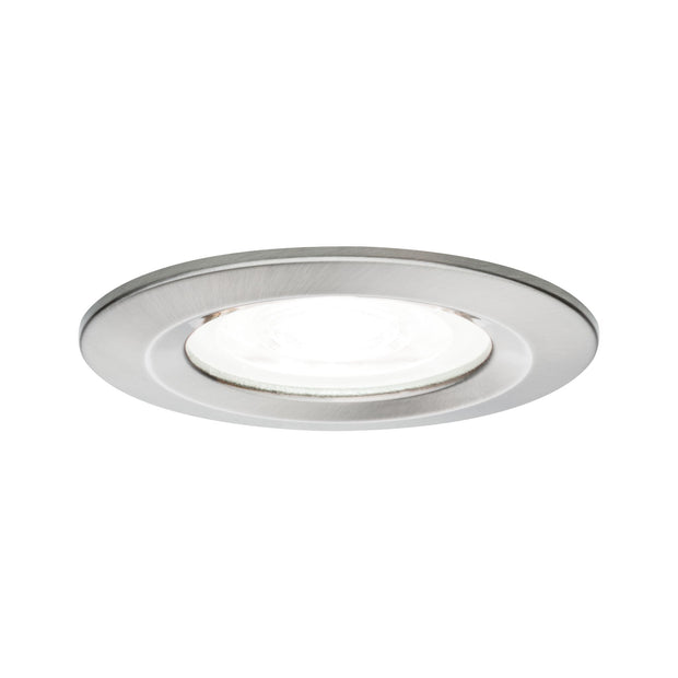 LED Einbauleuchte Nova starr IP44 rund 78mm GU10 6,5W 470lm 230V 4000K Eisen gebuerstet