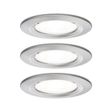 LED Einbauleuchte Nova Basisset starr IP44 rund 78mm GU10 3x6,5W 3x470lm 230V 4000K Eisen gebuerstet