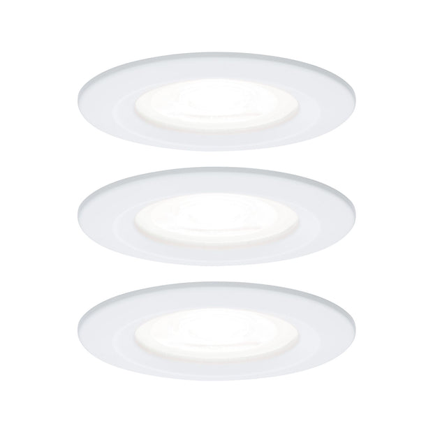 LED Einbauleuchte Nova Basisset starr IP44 rund 78mm GU10 3x6,5W 3x470lm 230V 4000K Weiss matt