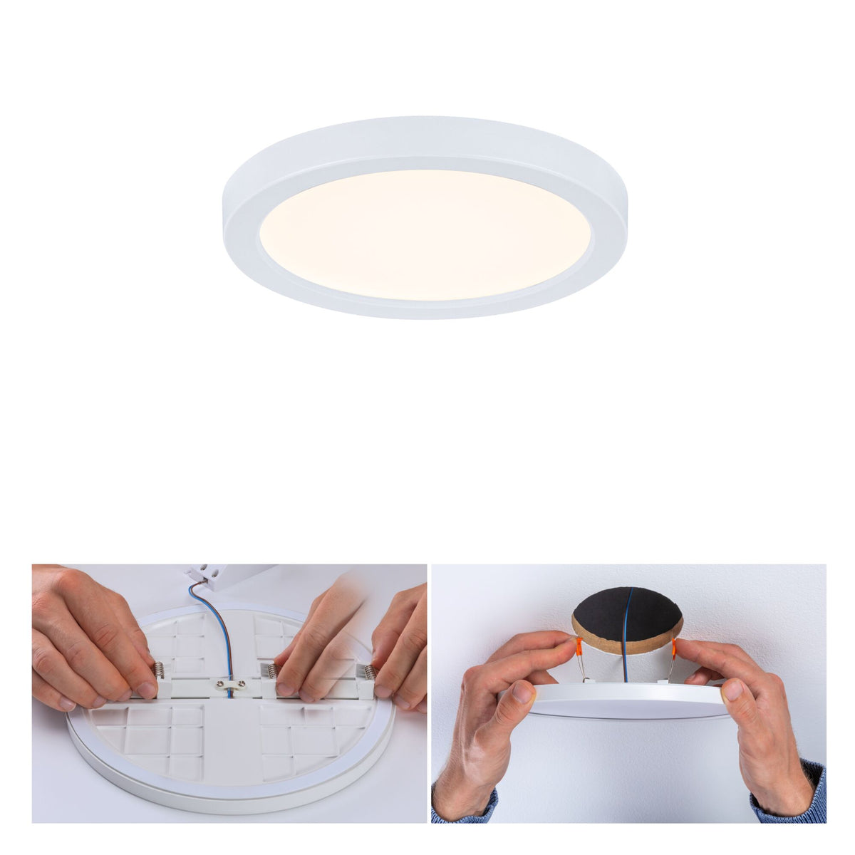 VariFit LED Einbaupanel Dim to Warm Areo IP44 rund 118mm 6,5W 550lm 3000K Weiss