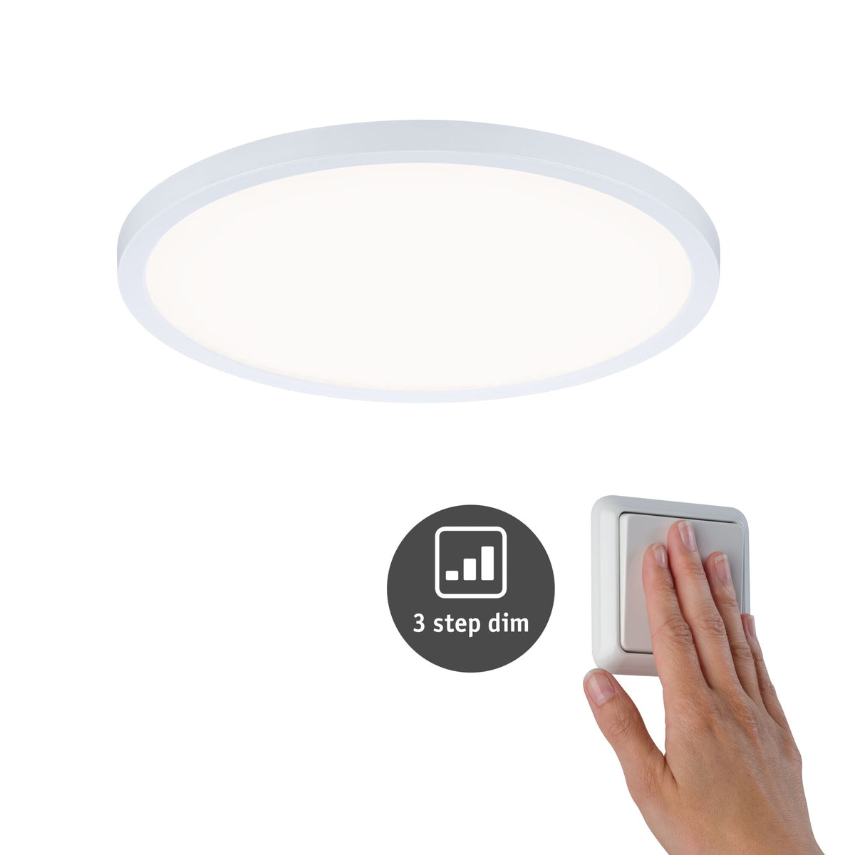 VariFit LED Einbaupanel 3-Step-Dim Areo IP44 rund 230mm 16W 1400lm 4000K Weiss dimmbar