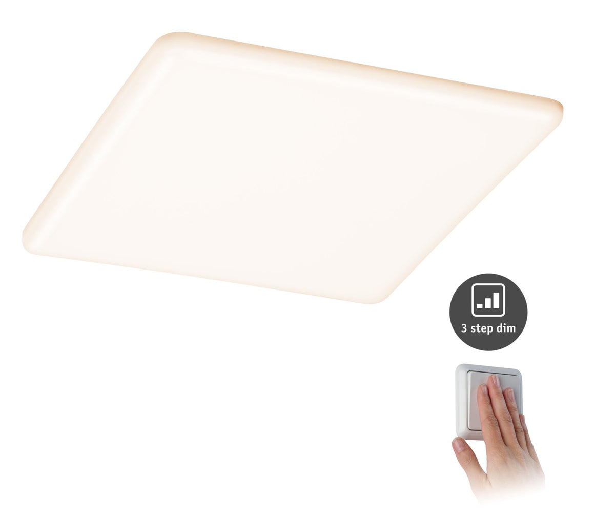 VariFit LED Einbaupanel 3-Step-Dim Veluna IP44 eckig 215x215mm 21W 1650lm 3000K Satin dimmbar