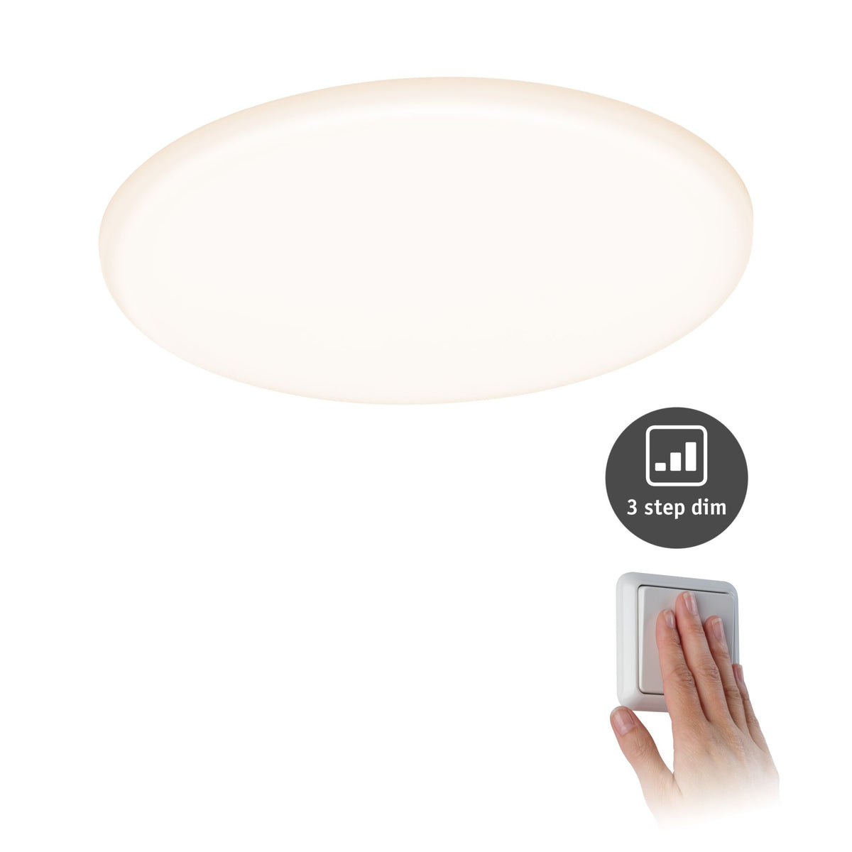 VariFit LED Einbaupanel 3-Step-Dim Veluna IP44 rund 185mm 17W 1400lm 3000K Satin dimmbar