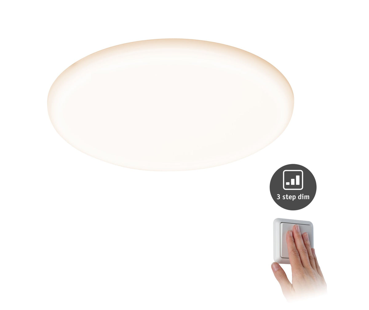 VariFit LED Einbaupanel 3-Step-Dim Veluna IP44 rund 215mm 21W 1650lm 3000K Satin dimmbar