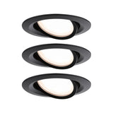 LED Einbauleuchte Nova Plus Coin Basisset schwenkbar IP65 rund 93mm 30 Grad Coin 3x6W 3x470lm 230V dimmbar 2700K Schwarz matt