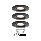 LED Einbauleuchte Nova Mini Coin Basisset starr IP44 rund 66mm Coin 3x4W 3x310lm 230V 2700K Schwarz matt