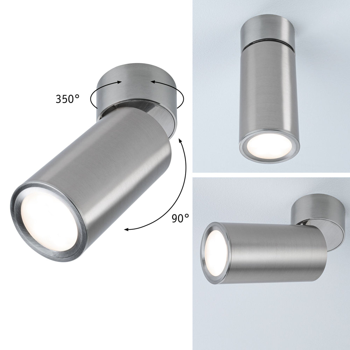 LED Deckenleuchte 3-Step-Dim Turnal Coin 2700K 470lm 230V 6W dimmbar Eisen gebuerstet