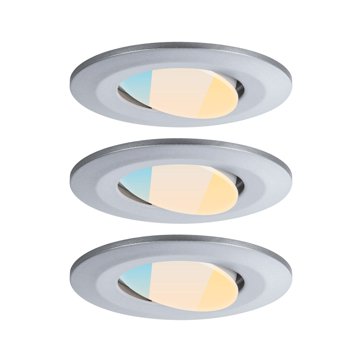 LED Einbauleuchte Calla 3er-Set schwenkbar IP65 rund 90mm 30 Grad 3x5W 3x400lm 230V White Switch Chrom matt