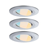 LED Einbauleuchte Calla 3er-Set schwenkbar IP65 rund 90mm 30 Grad 3x5W 3x400lm 230V White Switch Chrom matt