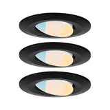 LED Einbauleuchte Calla 3er-Set schwenkbar IP65 rund 90mm 30 Grad 3x5W 3x400lm 230V White Switch Schwarz matt