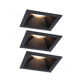 LED Einbauleuchte 3-Step-Dim Cole Coin 3er-Set IP44 eckig 88x88mm Coin 3x6W 3x470lm 230V dimmbar 2700K Schwarz