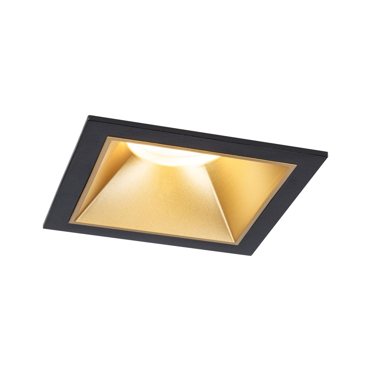 LED Einbauleuchte 3-Step-Dim Cole Coin 1er-Set IP44 eckig 88x88mm Coin 6W 470lm 230V dimmbar 2700K Schwarz/Gold matt