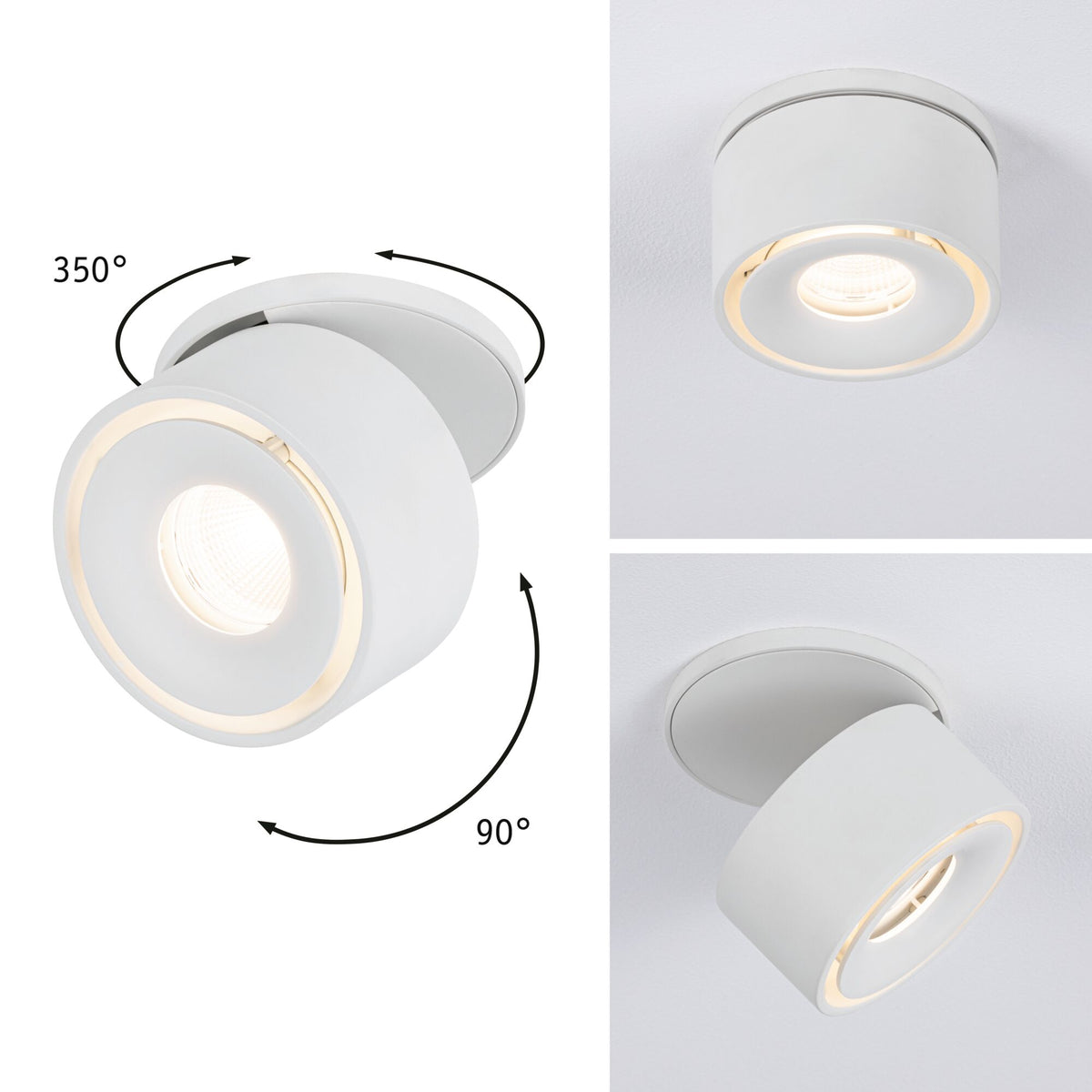 LED Einbauleuchte Spircle rund 78mm 8W 550lm 230V 3000K Weiss matt