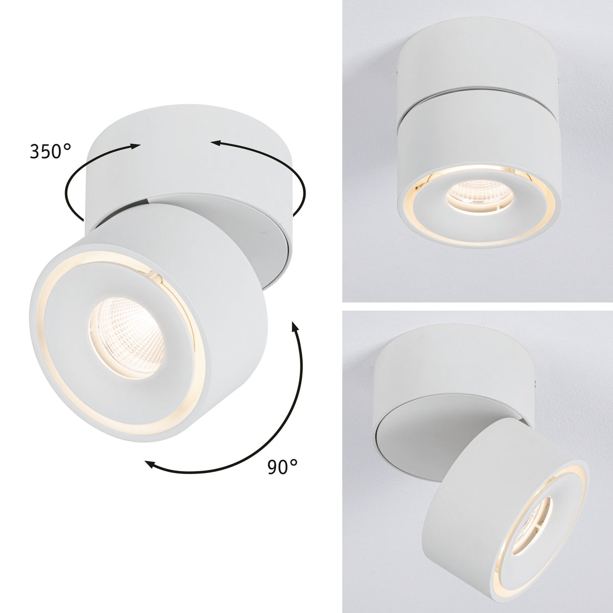 LED Deckenleuchte Spircle 78mm 8W 550lm 230V 3000K Weiss matt