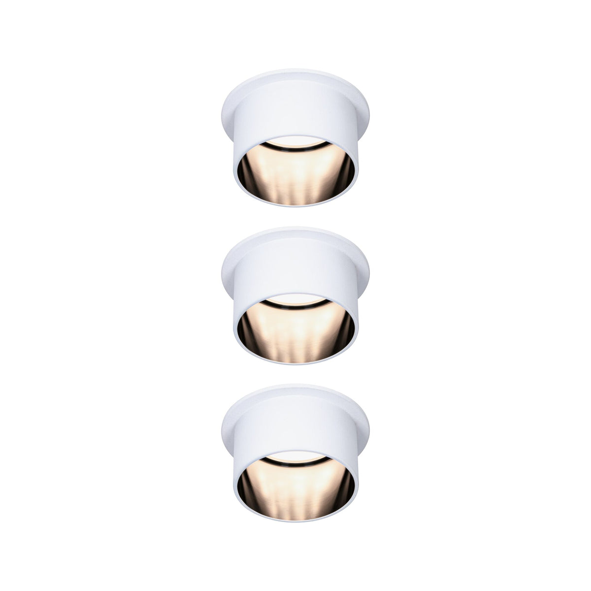 LED Einbauleuchte 3-Step-Dim Gil Coin Basisset IP44 rund 68mm Coin 3x6W 3x470lm 230V dimmbar 2700K Weiss matt/Schwarz matt