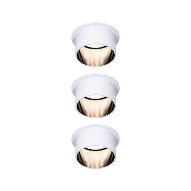 LED Einbauleuchte 3-Step-Dim Gil Coin Basisset IP44 rund 68mm Coin 3x6W 3x470lm 230V dimmbar 2700K Weiss matt/Schwarz matt