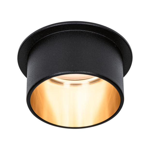 LED Einbauleuchte 3-Step-Dim Gil Coin IP44 rund 68mm Coin 6W 470lm 230V dimmbar 2700K Schwarz matt/Gold