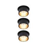 LED Einbauleuchte 3-Step-Dim Gil Coin Basisset IP44 rund 68mm Coin 3x6W 3x470lm 230V dimmbar 2700K Schwarz matt/Gold