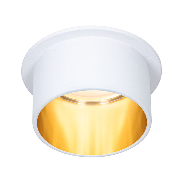 LED Einbauleuchte 3-Step-Dim Gil Coin IP44 rund 68mm Coin 6W 470lm 230V dimmbar 2700K Weiss matt/Gold