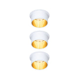 LED Einbauleuchte 3-Step-Dim Gil Coin Basisset IP44 rund 68mm Coin 3x6W 3x470lm 230V dimmbar 2700K Weiss matt/Gold