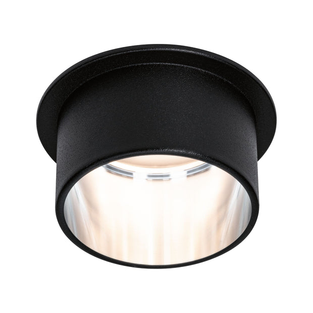 LED Einbauleuchte 3-Step-Dim Gil Coin IP44 rund 68mm Coin 6W 470lm 230V dimmbar 2700K Schwarz matt/Eisen gebuerstet