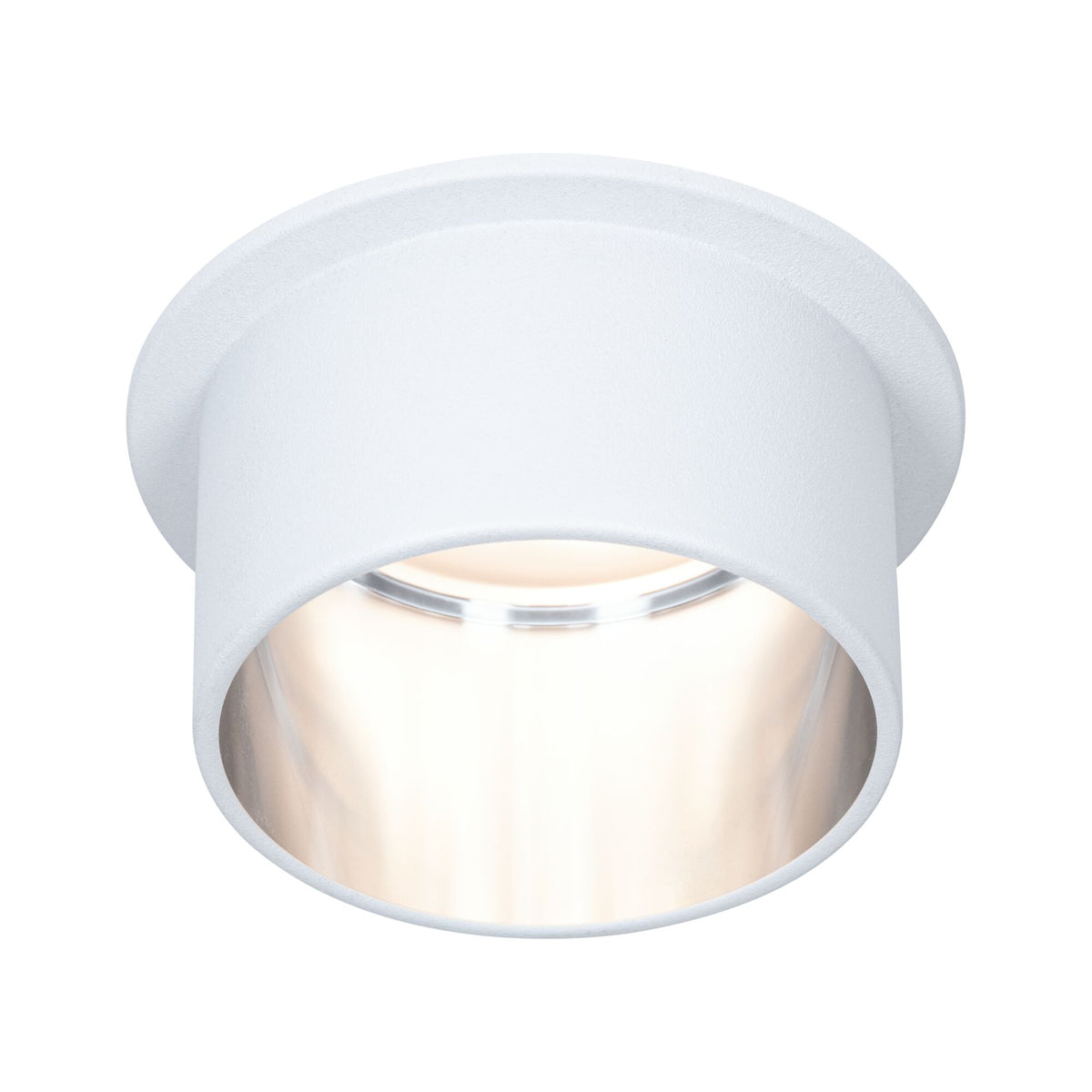 LED Einbauleuchte 3-Step-Dim Gil Coin IP44 rund 68mm Coin 6W 470lm 230V dimmbar 2700K Weiss matt/Eisen gebuerstet