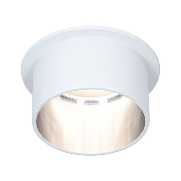 LED Einbauleuchte 3-Step-Dim Gil Coin IP44 rund 68mm Coin 6W 470lm 230V dimmbar 2700K Weiss matt/Eisen gebuerstet