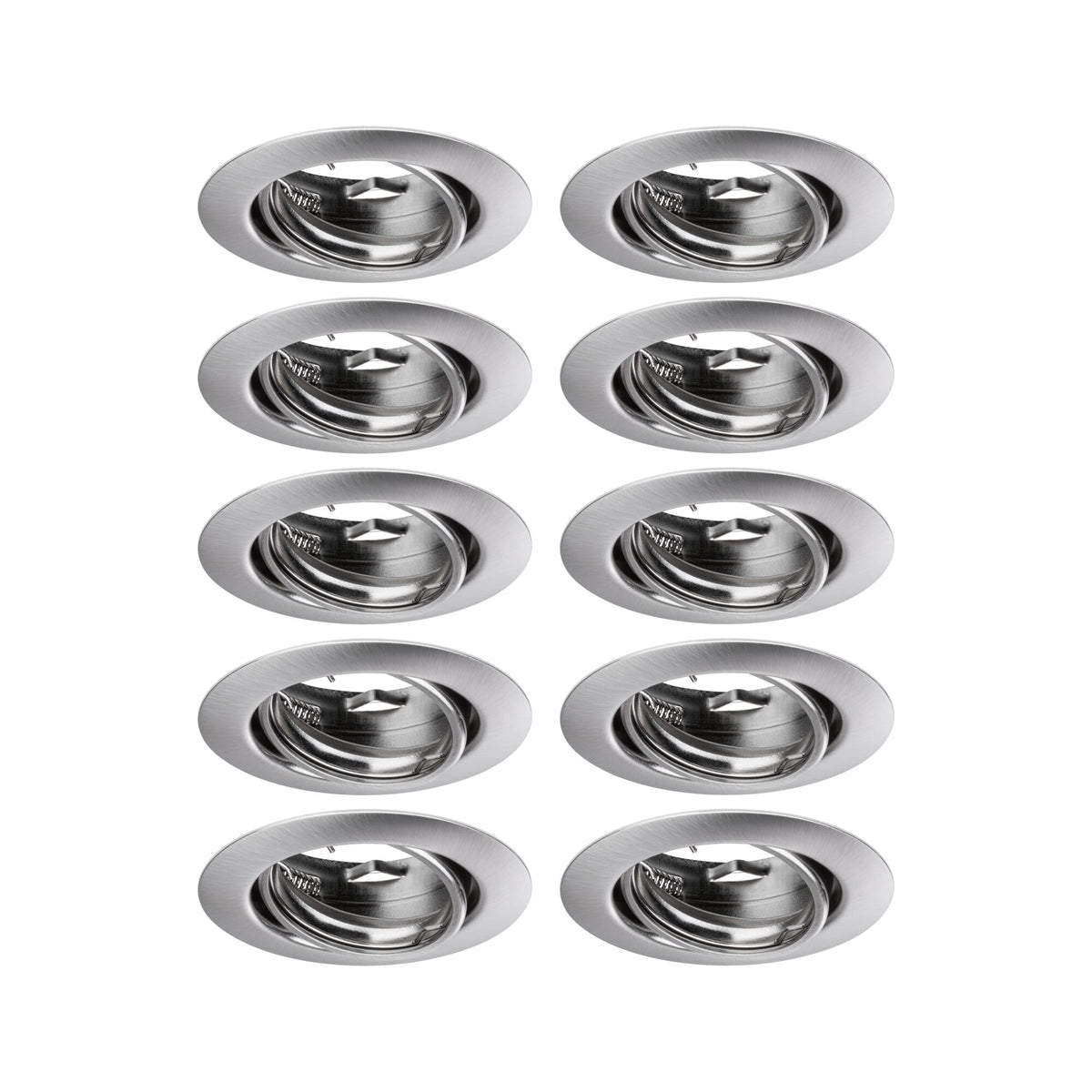 Einbauleuchte Base Basisset schwenkbar rund 90mm 20 Grad GU10 max. 10W 230V dimmbar Eisen gebuerstet