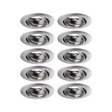 Einbauleuchte Base Basisset schwenkbar rund 90mm 20 Grad GU10 max. 10W 230V dimmbar Eisen gebuerstet
