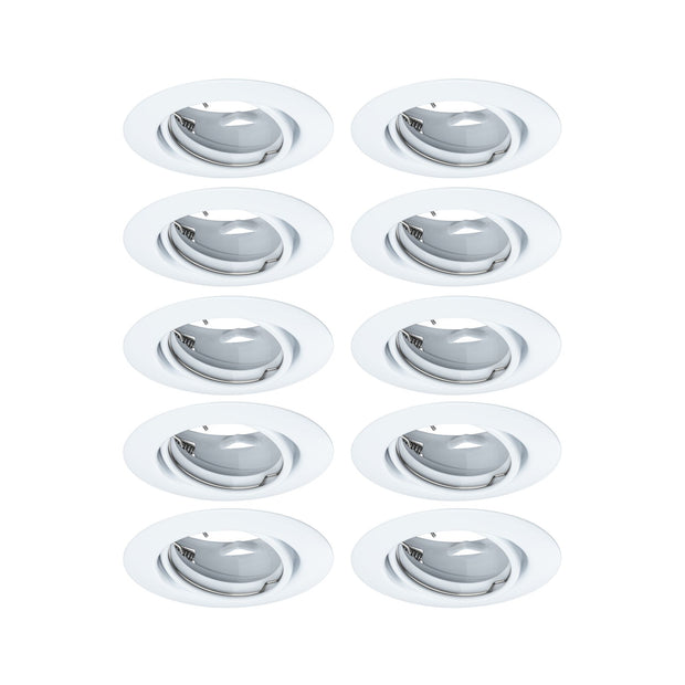 Einbauleuchte Base Basisset schwenkbar rund 90mm 20 Grad GU10 max. 10W 230V dimmbar Weiss