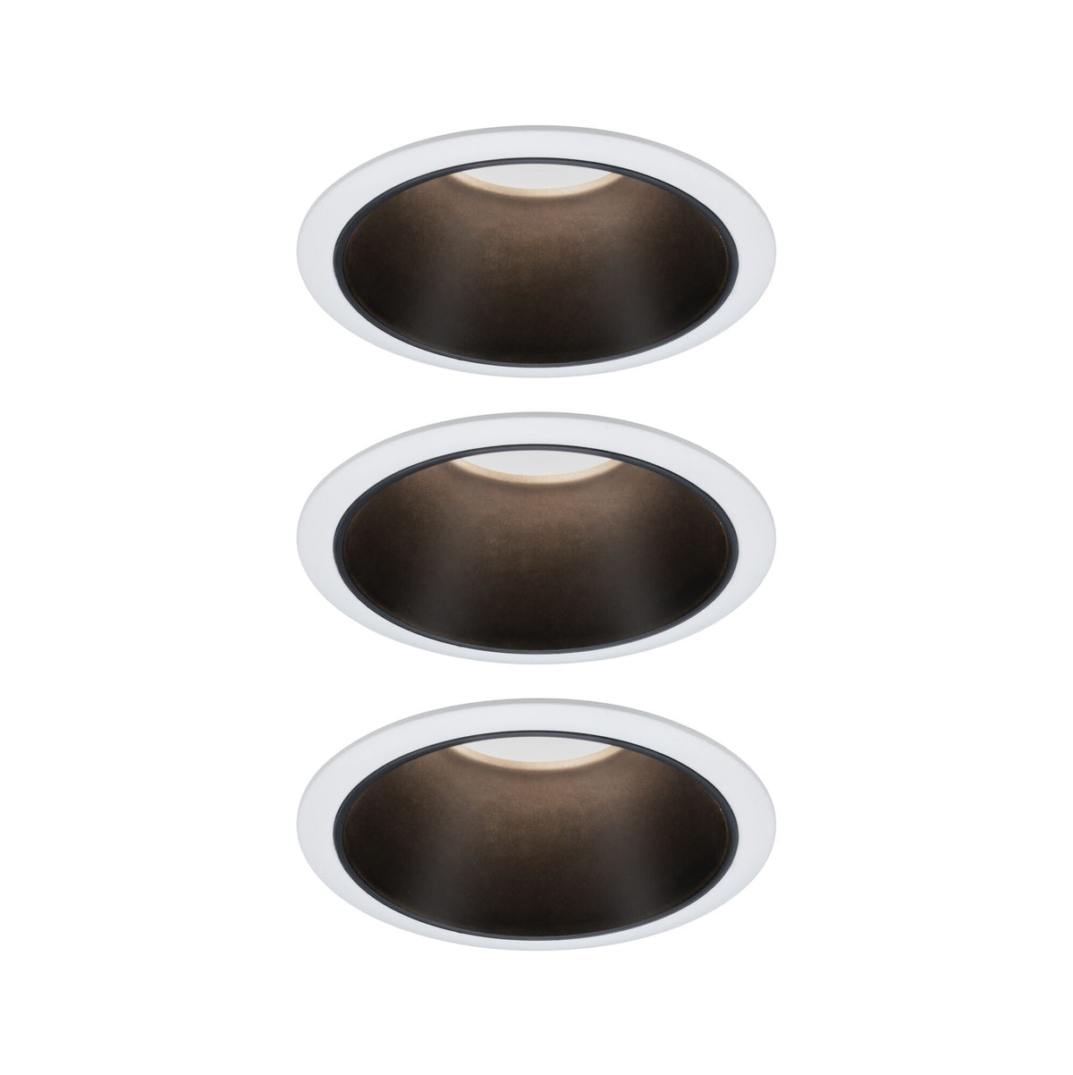 LED Einbauleuchte 3-Step-Dim Cole Coin 3er-Set IP44 rund 88mm Coin 3x6W 3x470lm 230V dimmbar 2700K Weiss/Schwarz matt
