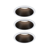 LED Einbauleuchte 3-Step-Dim Cole Coin 3er-Set IP44 rund 88mm Coin 3x6W 3x470lm 230V dimmbar 2700K Weiss/Schwarz matt