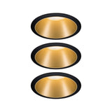 LED Einbauleuchte 3-Step-Dim Cole Coin 3er-Set IP44 rund 88mm Coin 3x6W 3x470lm 230V dimmbar 2700K Schwarz/Gold matt