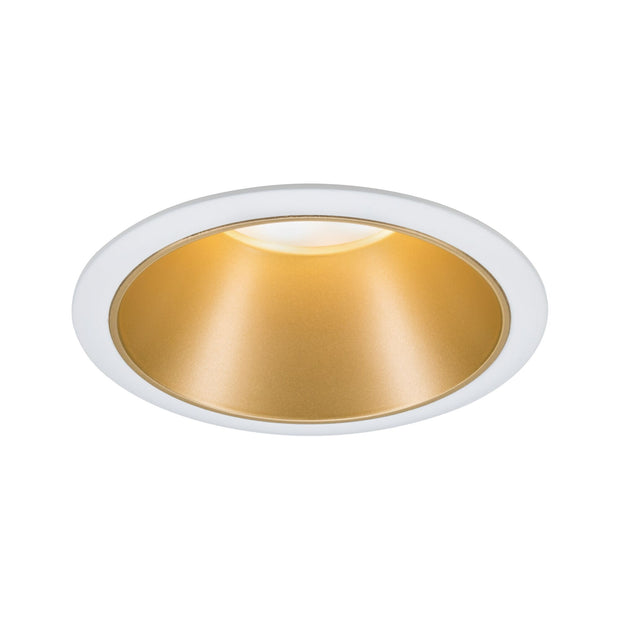 LED Einbauleuchte 3-Step-Dim Cole Coin 1er-Set IP44 rund 88mm Coin 6W 470lm 230V dimmbar 2700K Weiss/Gold matt