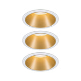 LED Einbauleuchte 3-Step-Dim Cole Coin 3er-Set IP44 rund 88mm Coin 3x6W 3x460lm 230V dimmbar 2700K Weiss/Gold matt